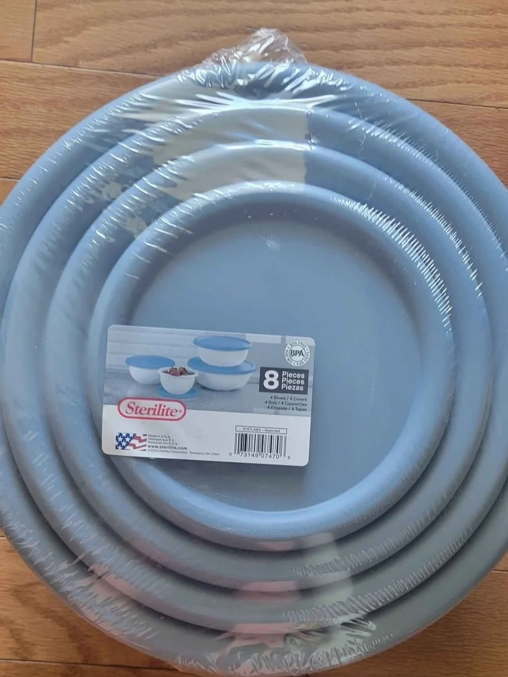 Sterilite 8-Piece Light Blue Round Disposable Serving Bowl Set